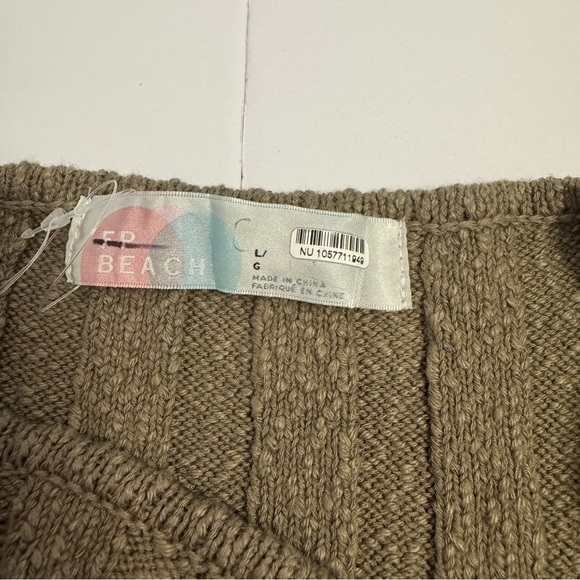 FP Beach by Free People Ribbed Knit Maxi Dress Tan Brown Sleeveless Bodycon L - Picture 7 of 11